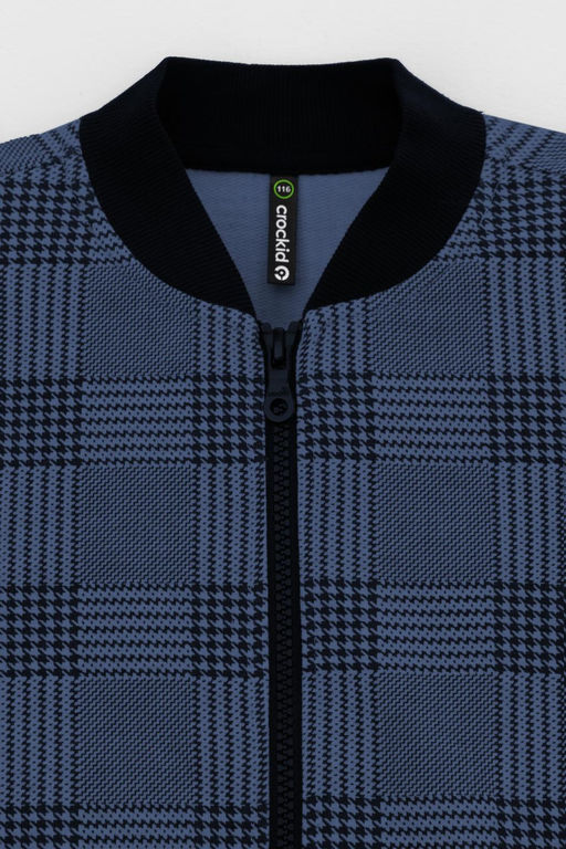 КР 302682-1/грозовая туча,костюмная клетка жакет (бомбер) для мал