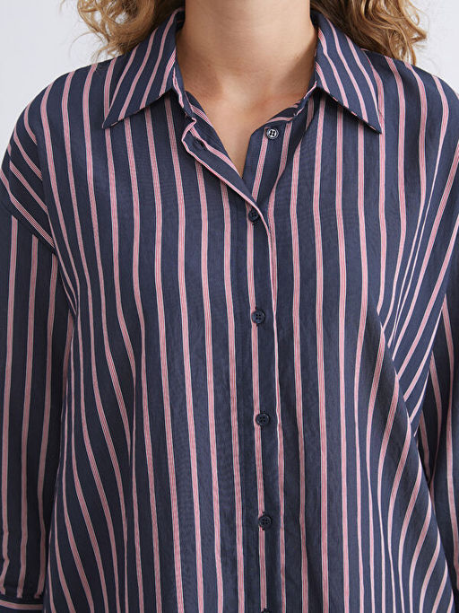 ?izgili Oversize Kad?n G?mlek Tunik