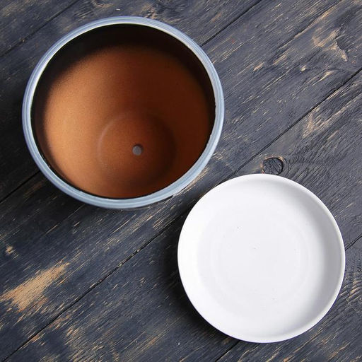 Горшок для цветов «Фиалка», 1 л, d=15 см, h=13 см, керамический, с поддоном