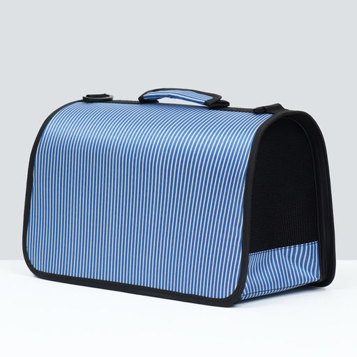 Сумка-переноска с органайзером в полоску, размер М (44,5 х 26 х 40 см), голубой - Пижон фото 3