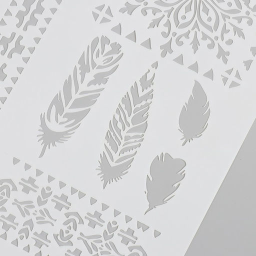 Цена за 2 шт. Трафарет пластик «Узоры, перья», 21×29.7 см