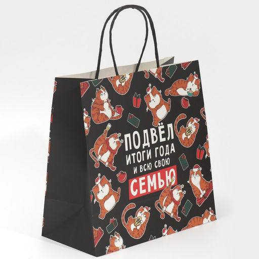 Пакет подарочный Итоги года, 22 22 11 см - Дарите счастье фото 2