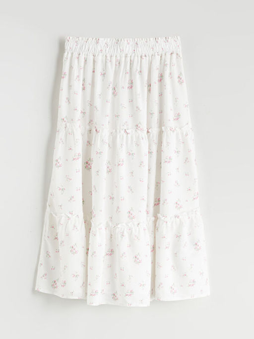 Beli Lastikli ?i?ekli K?z ?ocuk Etek