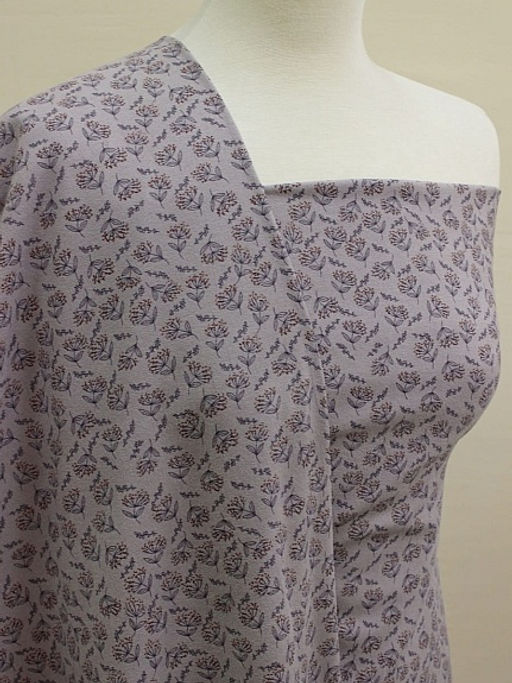 Теплый хлопок Душистые соцветия цв.серо-лиловая дымка, ш.1.48м, хлопок-100%, 160гр/м.кв - Купава фото 6