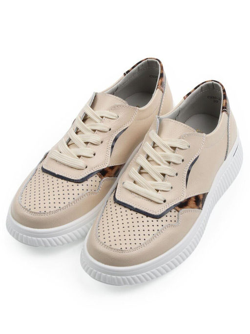 03-C930-2A BEIGE Полуботинки спортивные женские (натуральная кожа)