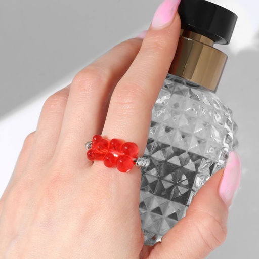 Цена за 2 шт. Кольцо бисерное «Мармеладный мишка», безразмерное, цвет МИКС