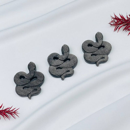 Фигурка Змея из серебристого Обсидиана - Радуга самоцветов фото 2