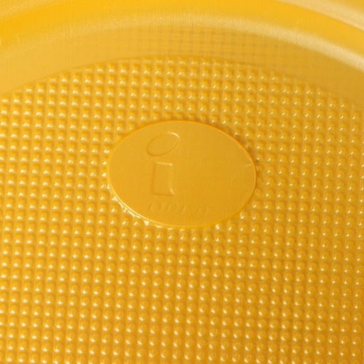 Тарелки пластиковые одноразовые, d=21 см, жёлтые, 12 шт./уп