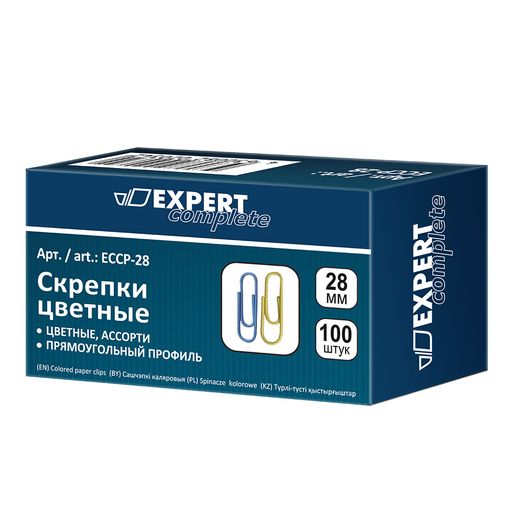 Expert Complete Скрепки цветные ECCP-28 28 мм 10 x 100 шт. ассорти