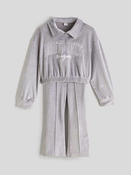 Kadife K?z ?ocuk Sweatshirt ve Tayt