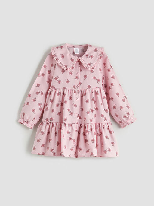 Bebe Yaka ?i?ekli K?z Bebek Elbise