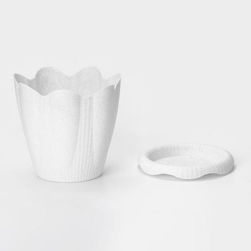 Горшок для цветов с поддоном «Эдельвейс», 3 л, d=20 см, h=18.2 см, мраморный