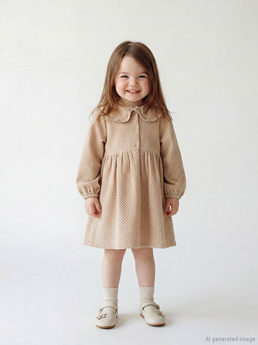 Bebe Yaka M?slin K?z Bebek Elbise