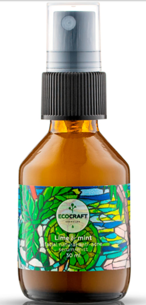 Натуральный нормализующий серум-мист для лица "Lime and mint" Лайм и мята