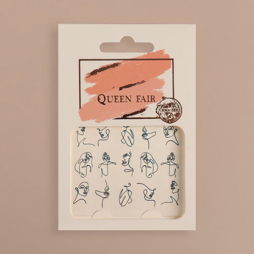 Цена за 6 шт. Слайдеры для ногтей Женские черты, чёрные - Qf фото 3