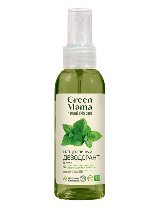 Green Дезодорант для ног Экстракт арники и мята, 100 мл - Green mama фото 2