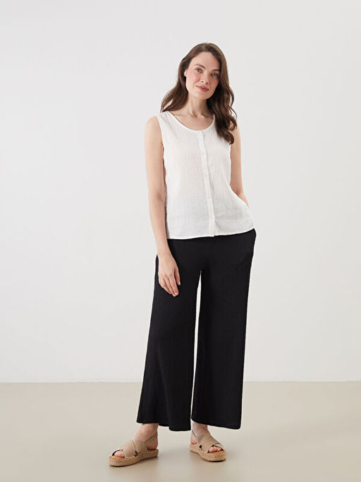 Beli Lastikli Dokulu Geni? Pa?a Kad?n Pantolon