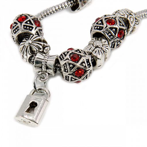 Браслет Пандора Красный фианит символ любви и страсти