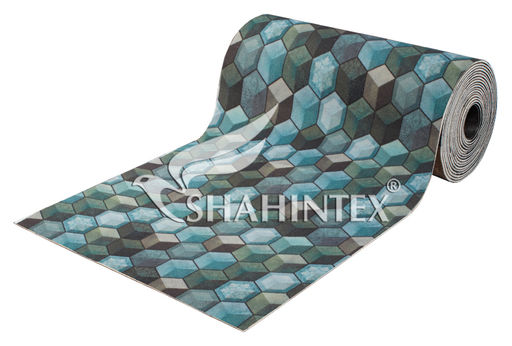 Коврик-дорожка SHAHINTEX DIGITAL PRINT (16) Куб 80х1000 сине-зеленый фото 2