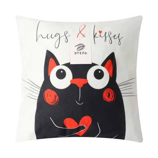 Наволочка декоративная ЭтельКотик 40х40 см, полиэстер, велюр  фото 5