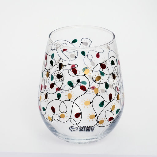 Стакан стеклянный на Новый год Новогодняя гирлянда, 620 мл