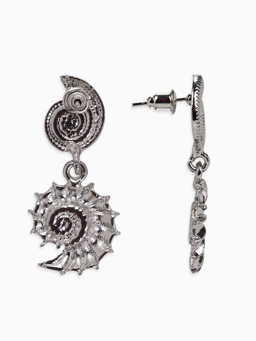 Цена за 2 шт. Серьги металл "Ракушки", цвет серебро