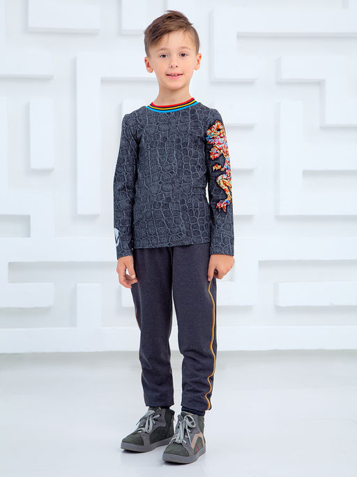 Футболка с длинным рукавом "Рекс",антрацитовый