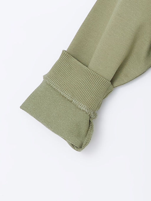 Bisiklet Yaka Bask?l? Uzun Kollu Erkek ?ocuk Sweatshirt