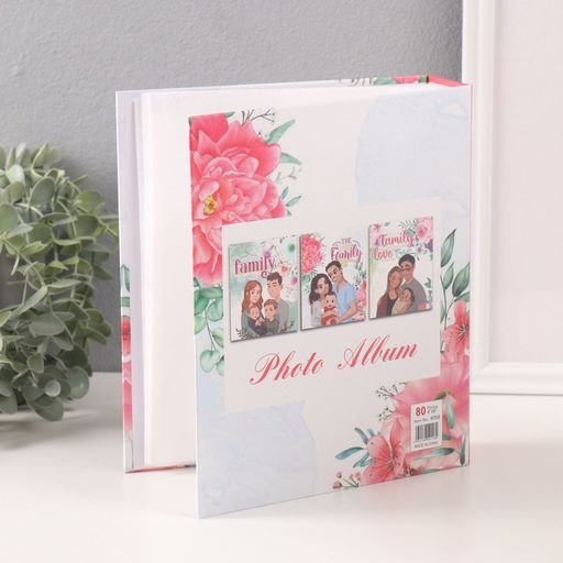 Фотоальбом на 80 фото 10×15 см «Семейные истории», в коробке, серебристая обводка, 5×19×23 см