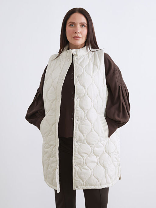 Dik Yaka Kapitone Kad?n ?i?me Yelek