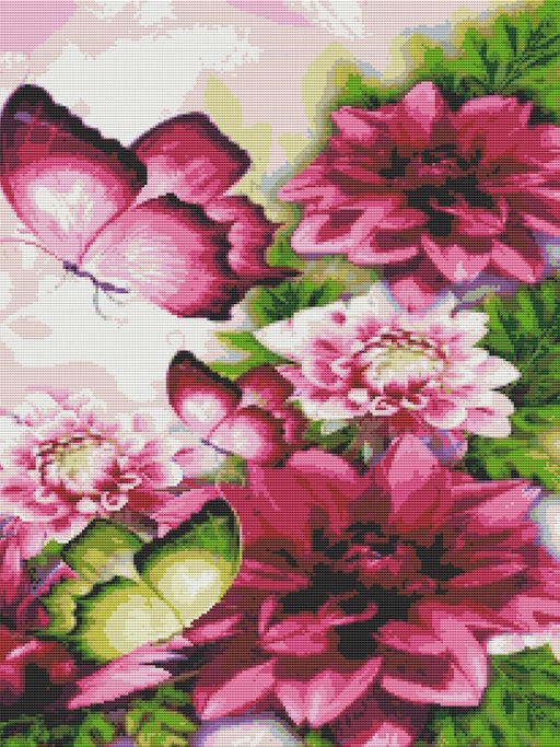 Вышивка крестиком 40х50см, Бабочки