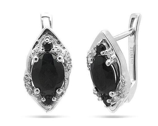 Серьги из серебра сапфир корунд, Паланья