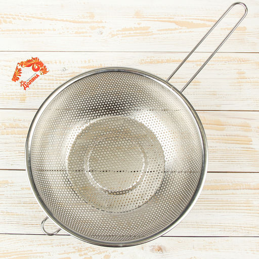 Дуршлаг Доляна Марко, d=25 см, 43.5259 см, длинная ручка, нержавеющая сталь, хромированный фото 4