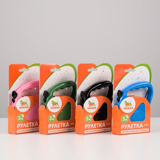 Рулетка Комфорт перламутровая, 3 м, до 12 кг, микс цветов - Пижон фото 4