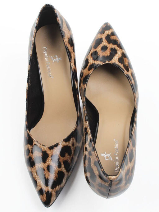 06-A43A-541PC BLACK/LEOPARD Туфли женские "Лодочки" (натуральная кожа)