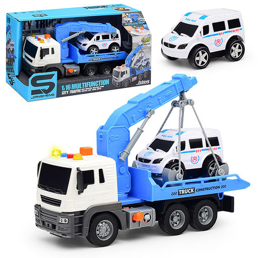 Машина "Полицейский эвакуатор" 1:16 (свет, звук) в коробке