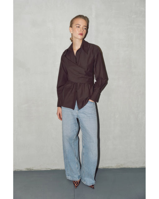 Рубашка THE VERY 2436 горький шоколад  фото 3