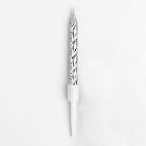 Набор свечи в торт Спираль, 200шт, 5 см, серебряный металлик - Страна карнавалия фото 9