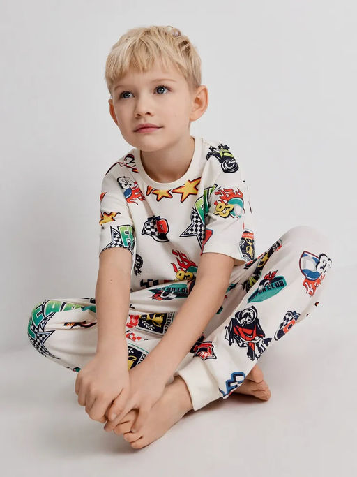 ACOOLA / Пижама детская для мальчиков Acklee белый принт фото 6