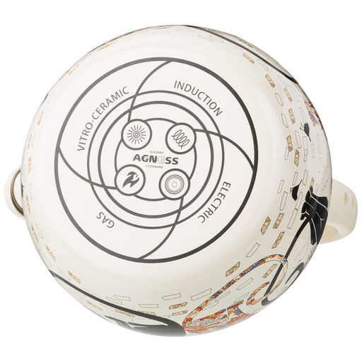 ЧАЙНИК AGNESS ЭМАЛИРОВАННЫЙ СО СВИСТКОМ, СЕРИЯ ПАРИЖСКИЕ КОТЫ 2,2Л, ИНДУКЦИОННОЕ ДНО  фото 5