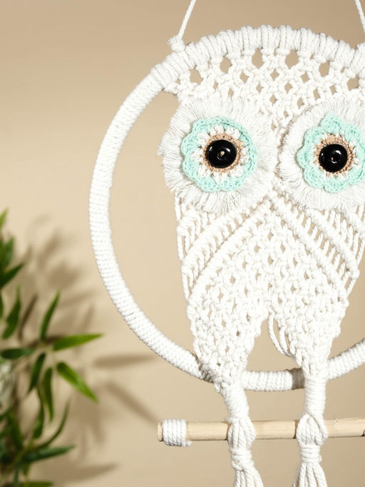 Ловец снов «Сова», 22×80 см, голубой глаз