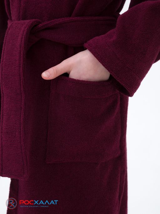 Детский махровый халат с капюшоном темно-бордовый МЗ-04 (122)