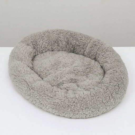 Лежанка для щенков и котят Уют, мягкий мех, 383211 см, серая - Пижон фото 4