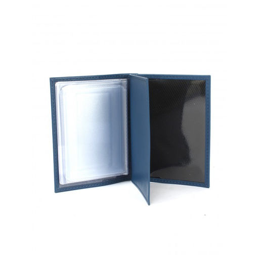 Обложка для авто+паспорт-Croco-ВП-102 натуральная кожа синий бергамо (47) 265085  фото 3