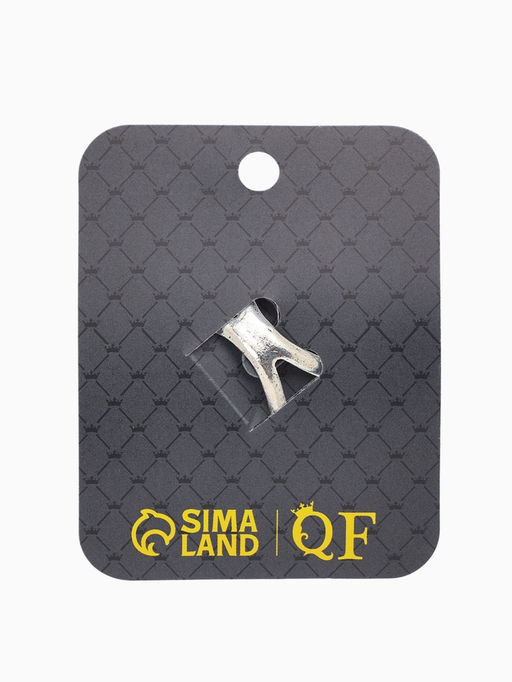 Кольцо для платка «Цветок Астра», белое в чернёном серебре