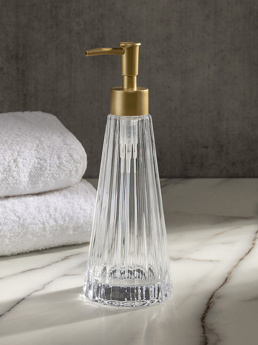 Диспенсер для жидкого мыла 300мл прозрачный стекло, АБС пластик