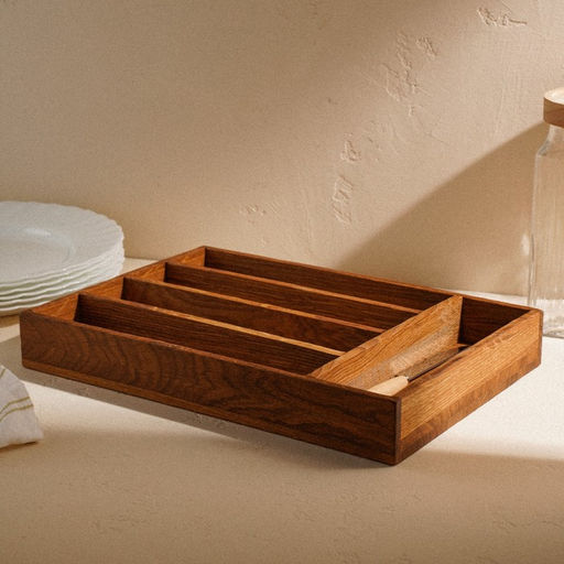 Лоток для столовых приборов SL Home, 34×25×5 см, дуб
