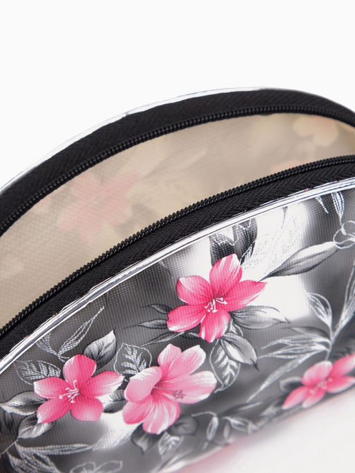 Набор женских косметичек 5 в 1 на молниях, с принтом, серый