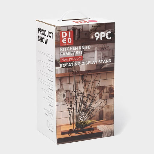 Набор кухонных принадлежностей на подставке Доляна Sparkle, 7 предметов: 5 ножей, мусат и ножницы  фото 14