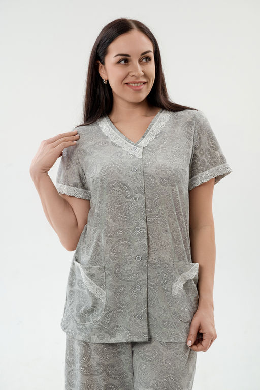 Пижама женская из кулирки Ворожея серый - Амадэль фото 6